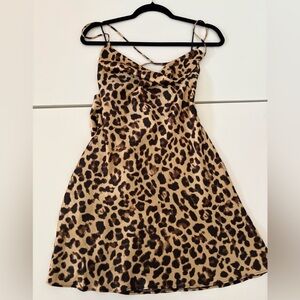Zara Sayin Leopard Print Dress with lace up back detail